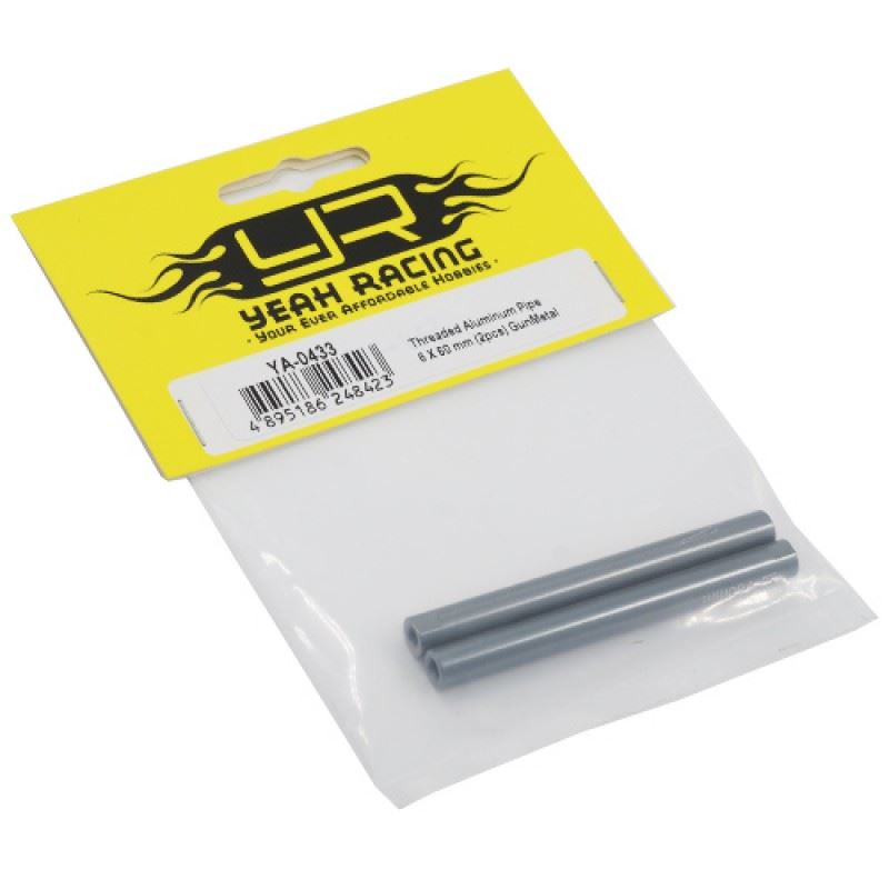 Yeah Racing Threaded Aluminum M3 Link Pipe 6x60mm 2pcs GunMetal