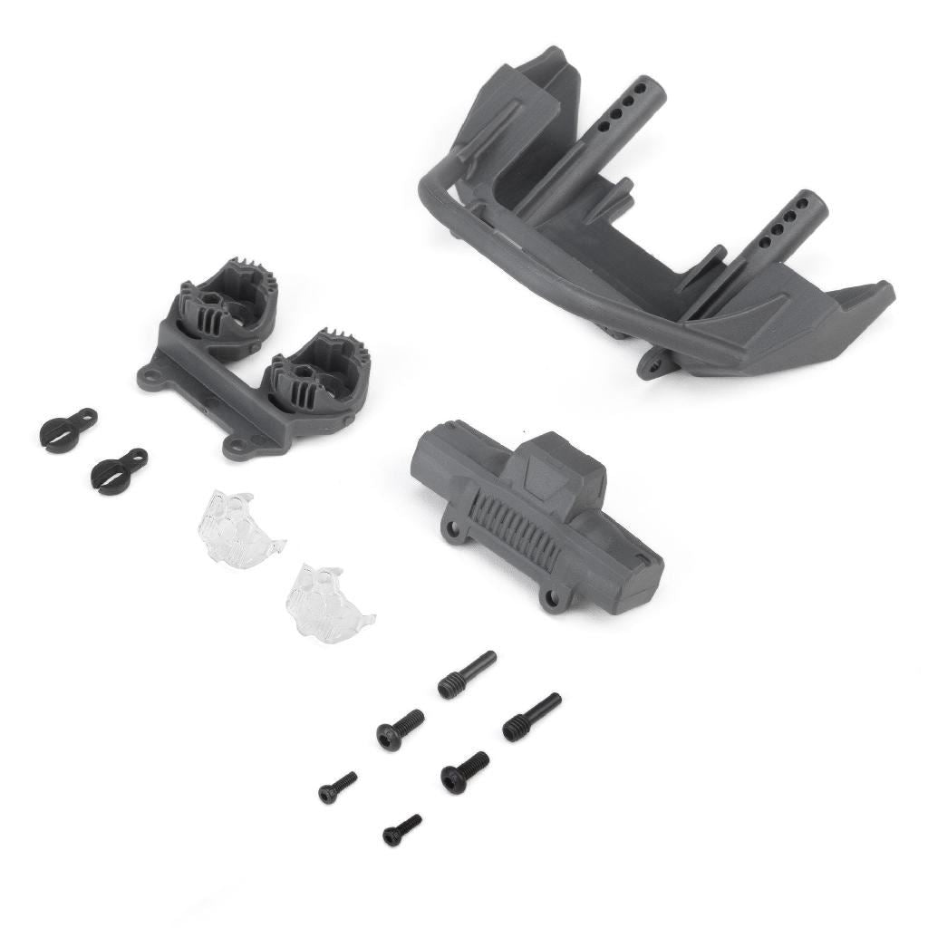 Axial Front Bumper Set, Gray, Jeep Jt: Scx10 Iii Motobilt
