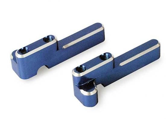 TRAXXAS Servo mounts, steering/ shift (machined aluminium)(blue)(f&r