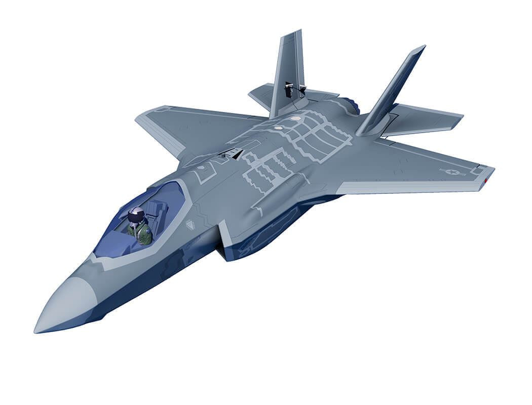 Xfly 64Mm F-35 Lightning Edf 750Mm No Retract Without Tx/Rx/Batt