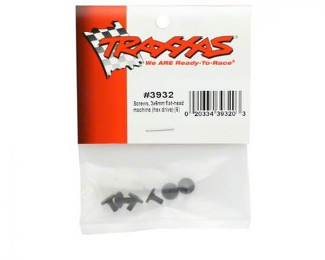 Traxxas Screws, 3X6mm Flat-Head Machine (Hex Drive) (6)