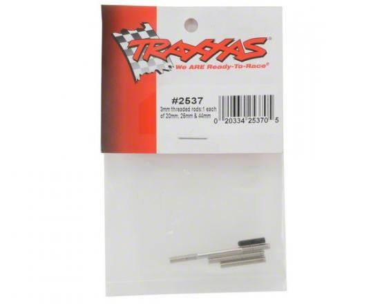 TRAXXAS Threaded rods (20/25/44mm 1 ea.)/ (1) 12mm set screw
