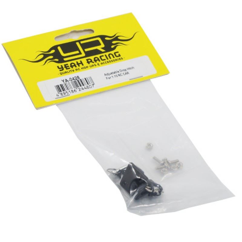 Yeah Racing Adjustable Drop Hitch Black For 1:10 RC CAR