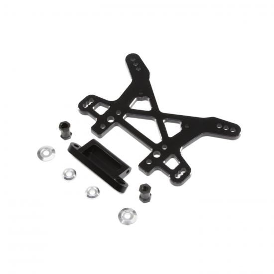 Losi Shock Tower, Rear, Black, Aluminum: DBXL, MTXL (Losi354005)