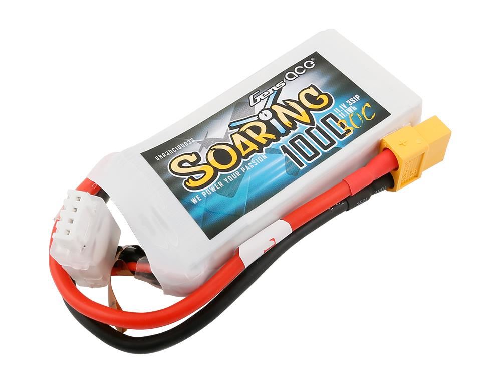 Gens Ace Li-Po 3S 11.1V 1000mAh 30C Soaring with XT60