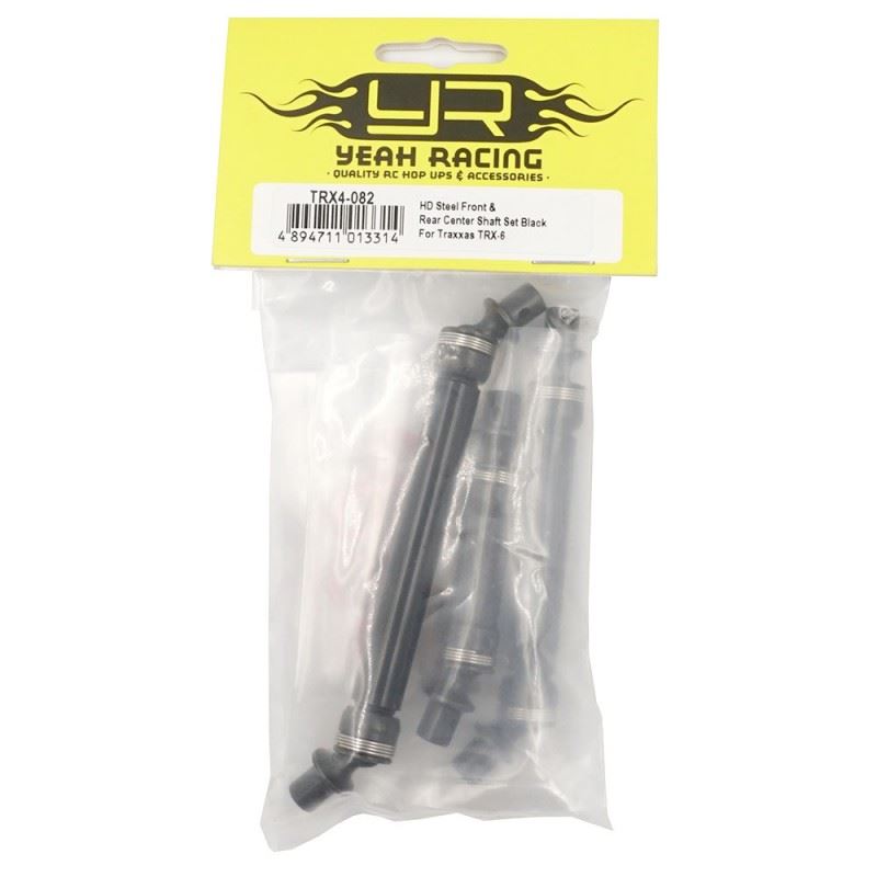 Yeah Racing HD Steel Front & Rear Center Shaft Set Black For Traxxas TRX-6