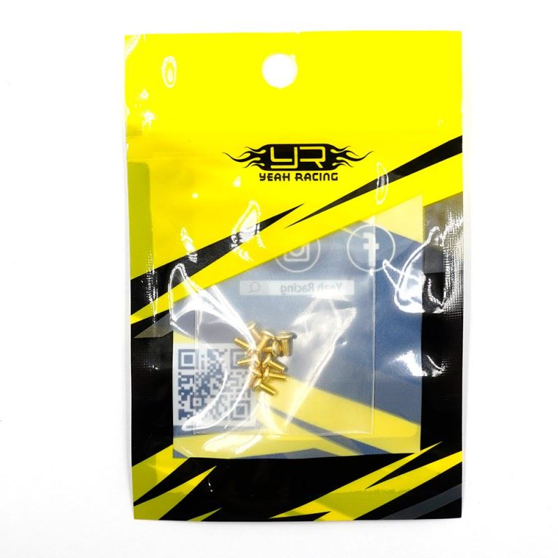 Yeah Racing Stainless Steel Gold Coated Hex Socket Button Head Machine Screw (M2X4Mm) 10Pcs