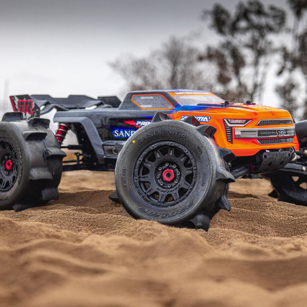 Pro 1/8 Sand Paw Hp Belted F/R 3.8In Mt Tires Mounted 17Mm Black