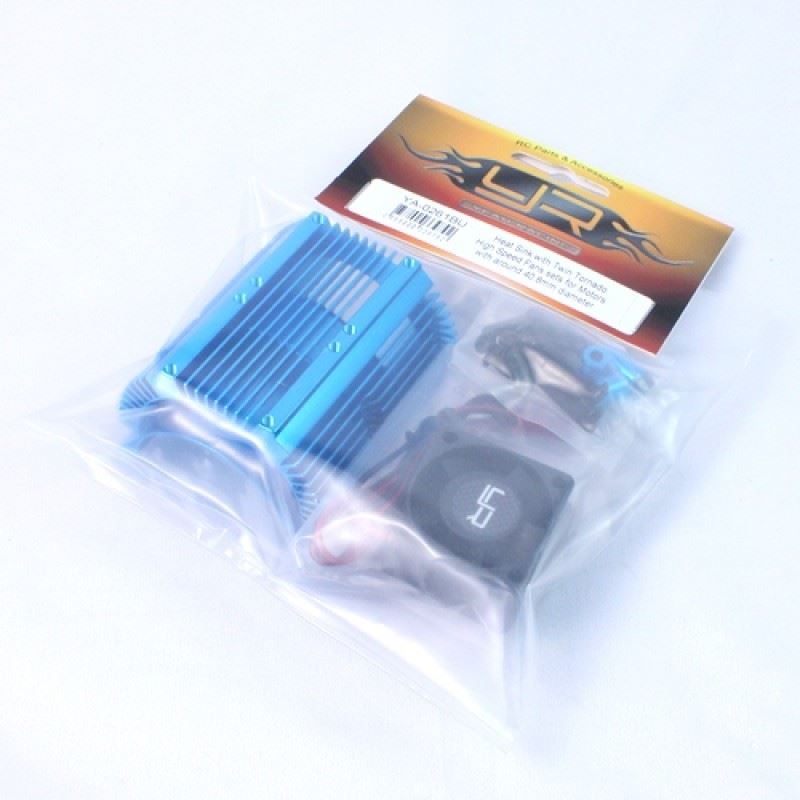 Yeah Racing Heat Sink with Twin Tornado High Speed Fans sets for 1:8 Motors with around 40.8mm diameter