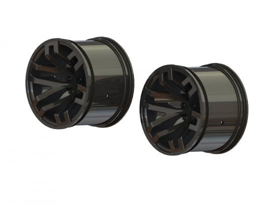 Arrma MT 2.8 Wheel 14mm Hex Black Chrome (2)
