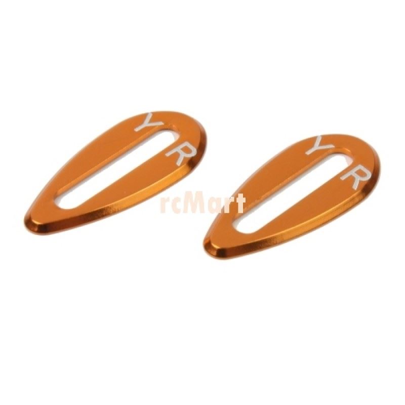Yeah Racing Aluminum Body Wing Protector (Orange) (2pcs) for On Road Bodies