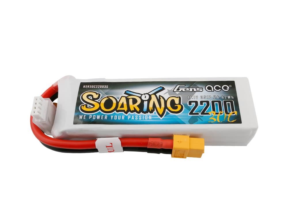 Gens Ace Li-Po 3S 11.1V 2200mAh 30C Soaring with XT60