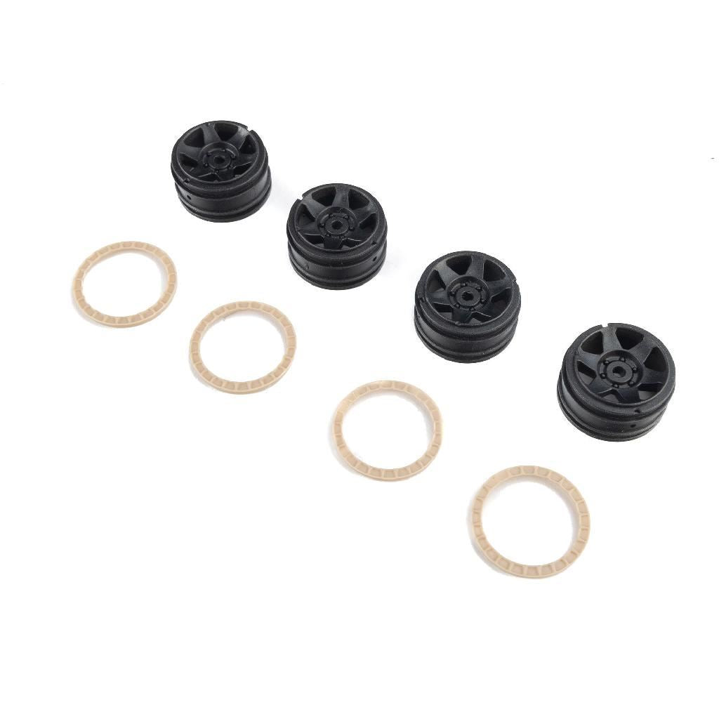 Pro-Line 1/30 Black Rhino Bahari Wheels With Glue-On Bead Rings (4):