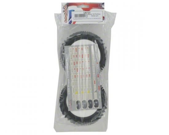 Schumacher Yellow Spiral 1/8th Pre Mounted Tyres - 1 Pair