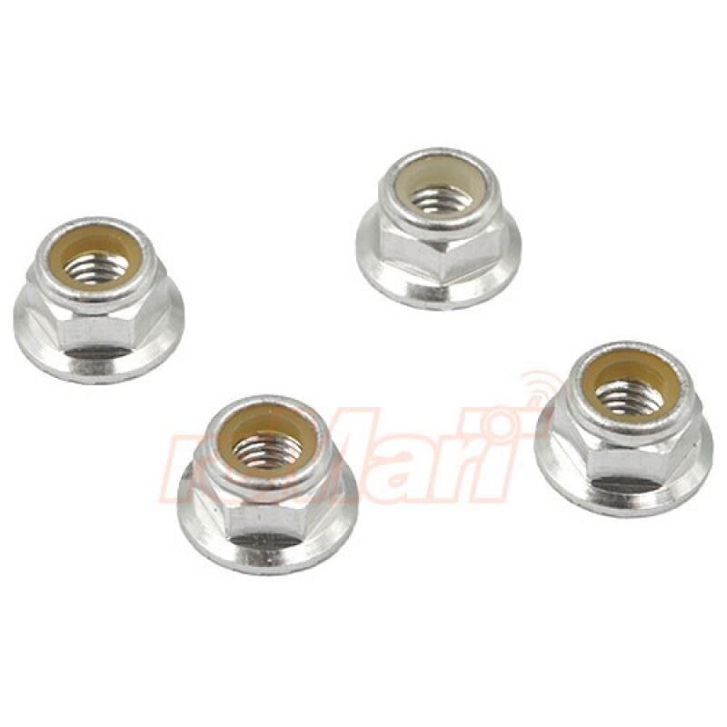 Yeah Racing 5mm Aluminum Wheel Lock Nut 4pcs Silver