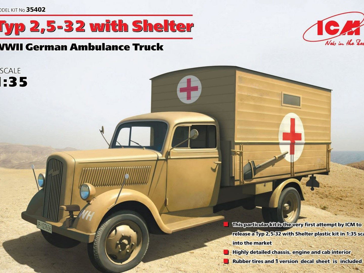 Icm Typ 2,5-32 With Shelter, Wwii German Ambulance Truck