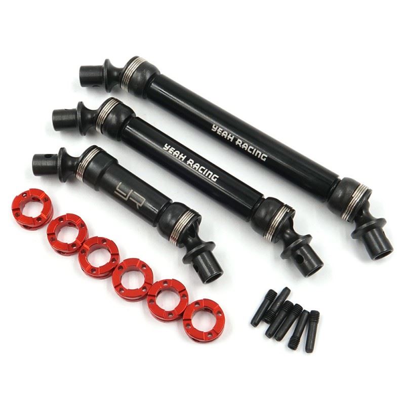Yeah Racing HD Steel Front & Rear Center Shaft Set Black For Traxxas TRX-6
