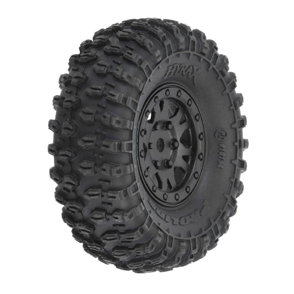 Proline 1/24 Hyrax Front/Rear 1.0In Tires Mounted 7mm Black Impulse (