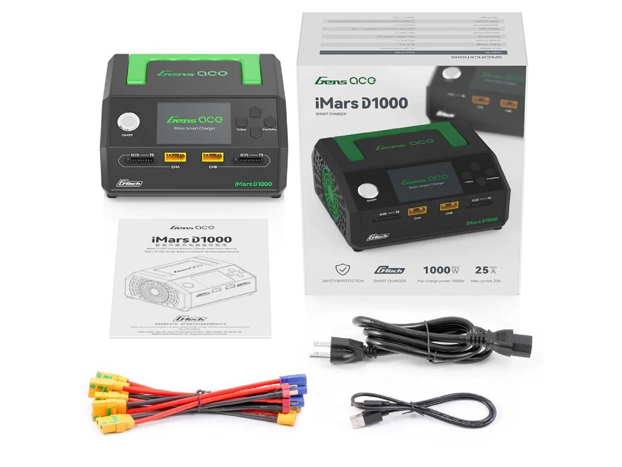 Gens Ace Imars D1000 G-Tech Dual Smart Charger Ac 1000W