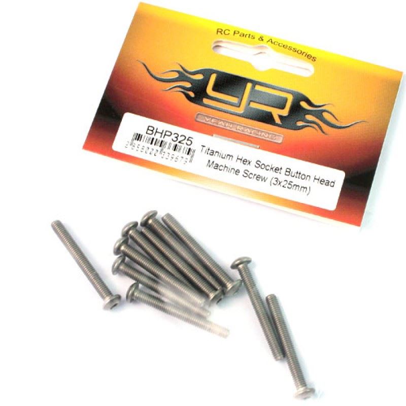 Yeah Racing Titanium Hex Socket Button Head Screws M3 x 25mm 10pcs