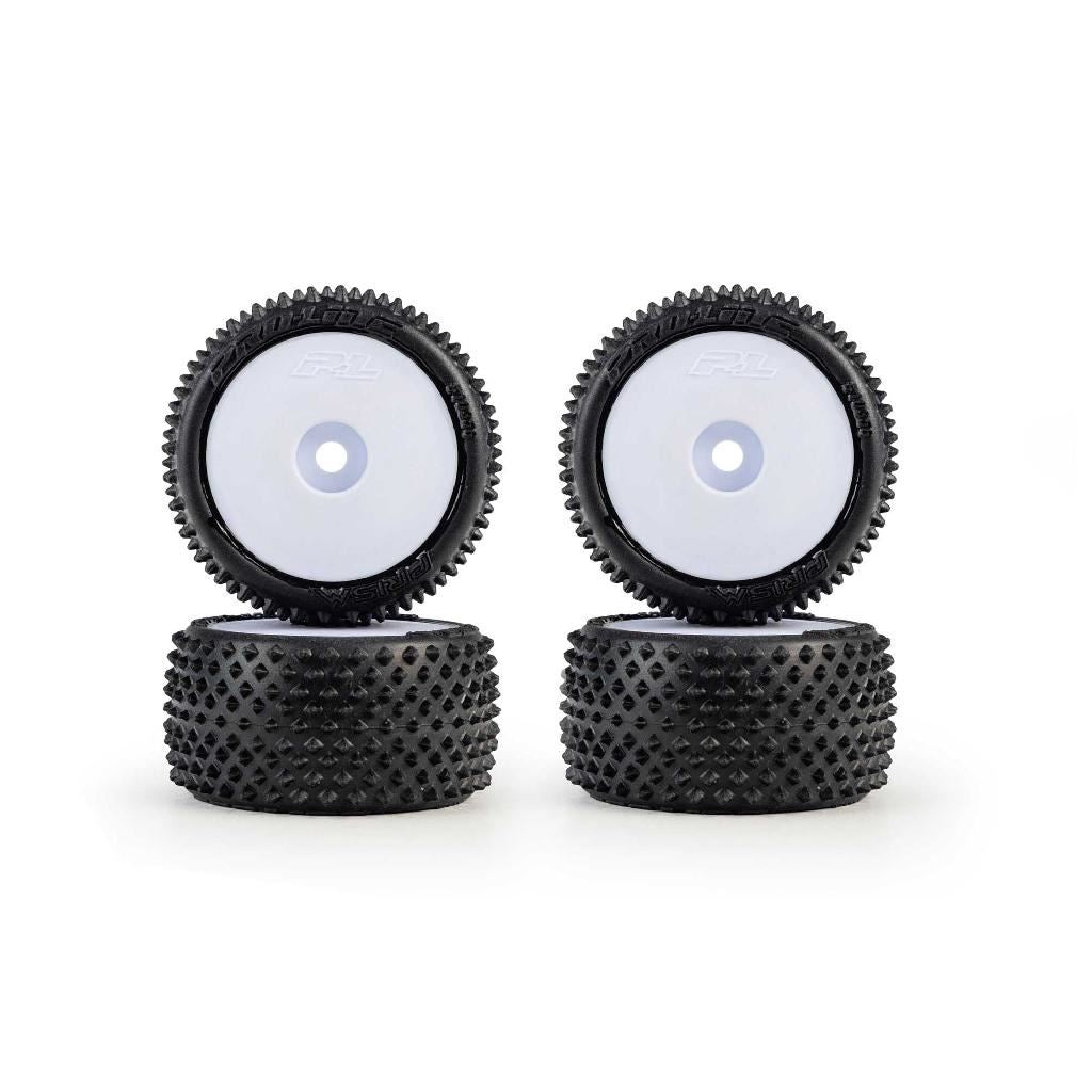 Pro-Line 1/28 Prism Front/Rear Carpet Tires Mounted 7Mm, White (4): L