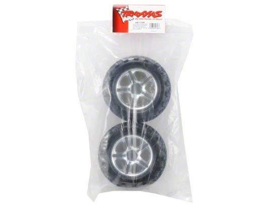 Traxxas Tires & Wheels, Split Spoke Chrome W/Talon Tires(Use W/17mm)