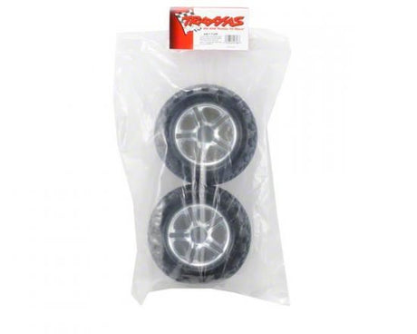 Traxxas Tires & Wheels, Split Spoke Chrome W/Talon Tires(Use W/17mm)