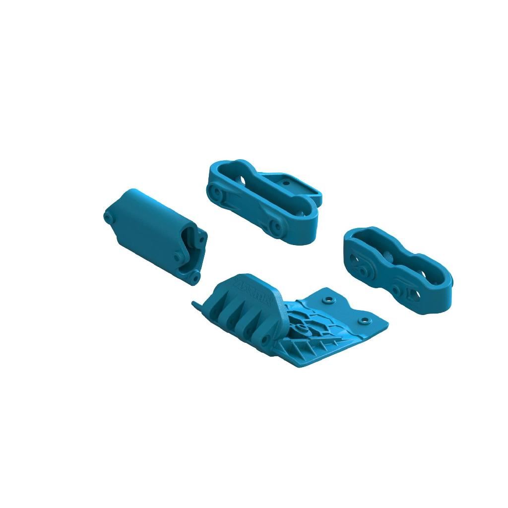 Arrma Lower Skid And Bumper Mount Set - Blue