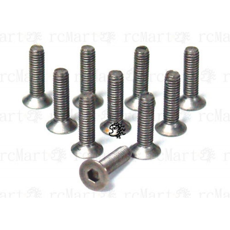 Yeah Racing Titanium Hex Socket Flat Head Screws M3 x 12mm 10pcs