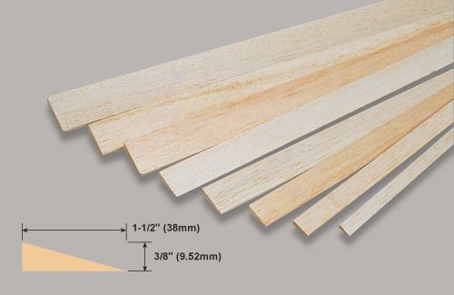 Slec Balsa T.Edge 3/8x1-1/2x36" /9.52x38