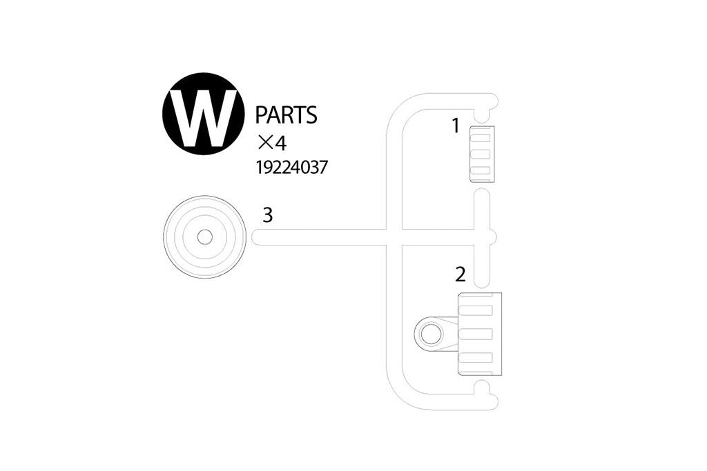 Tamiya W Parts (White) X 2 Comical