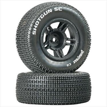 DURATRAX Shotgun SC Tire C2 Mntd Black Slash Front (2)
