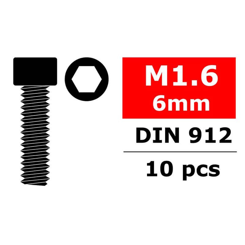 Corally Steel Screws M1.000,6 X 6Mm Hex Socket Head 10 Pcs