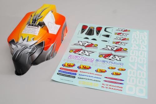 XTM Racing Body (Yellow/Red) & Decals - XT2e