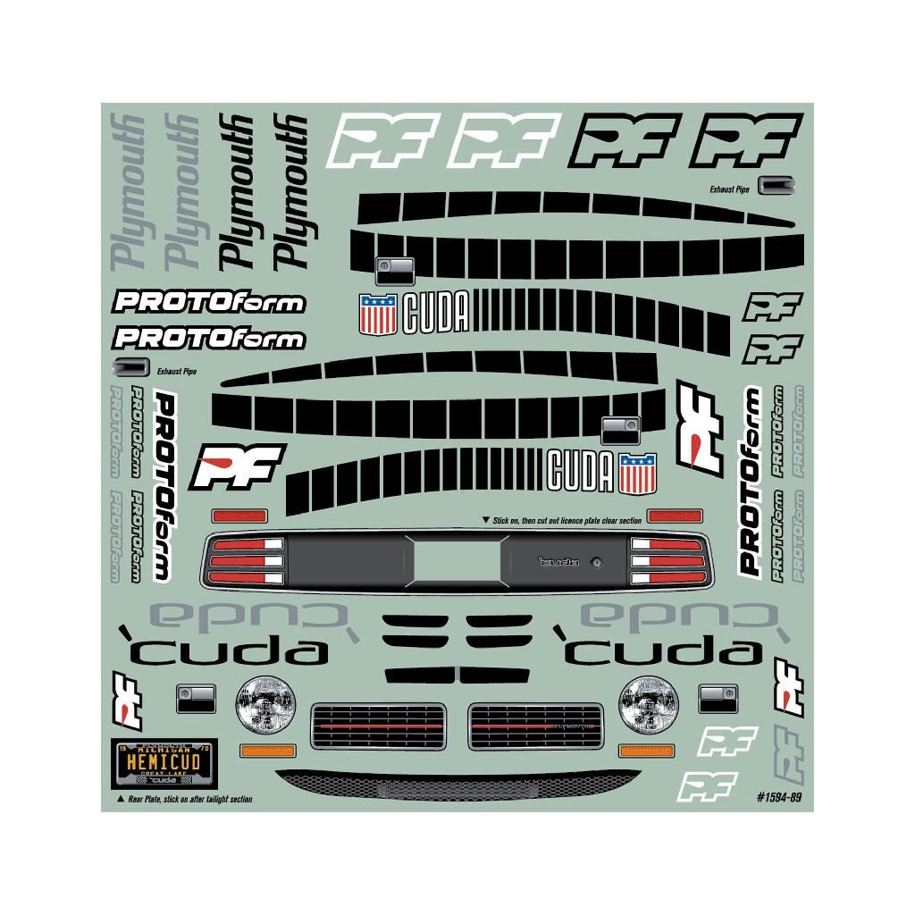 PRM 1970 Plymouth Barracuda Clear Body for VTA Class