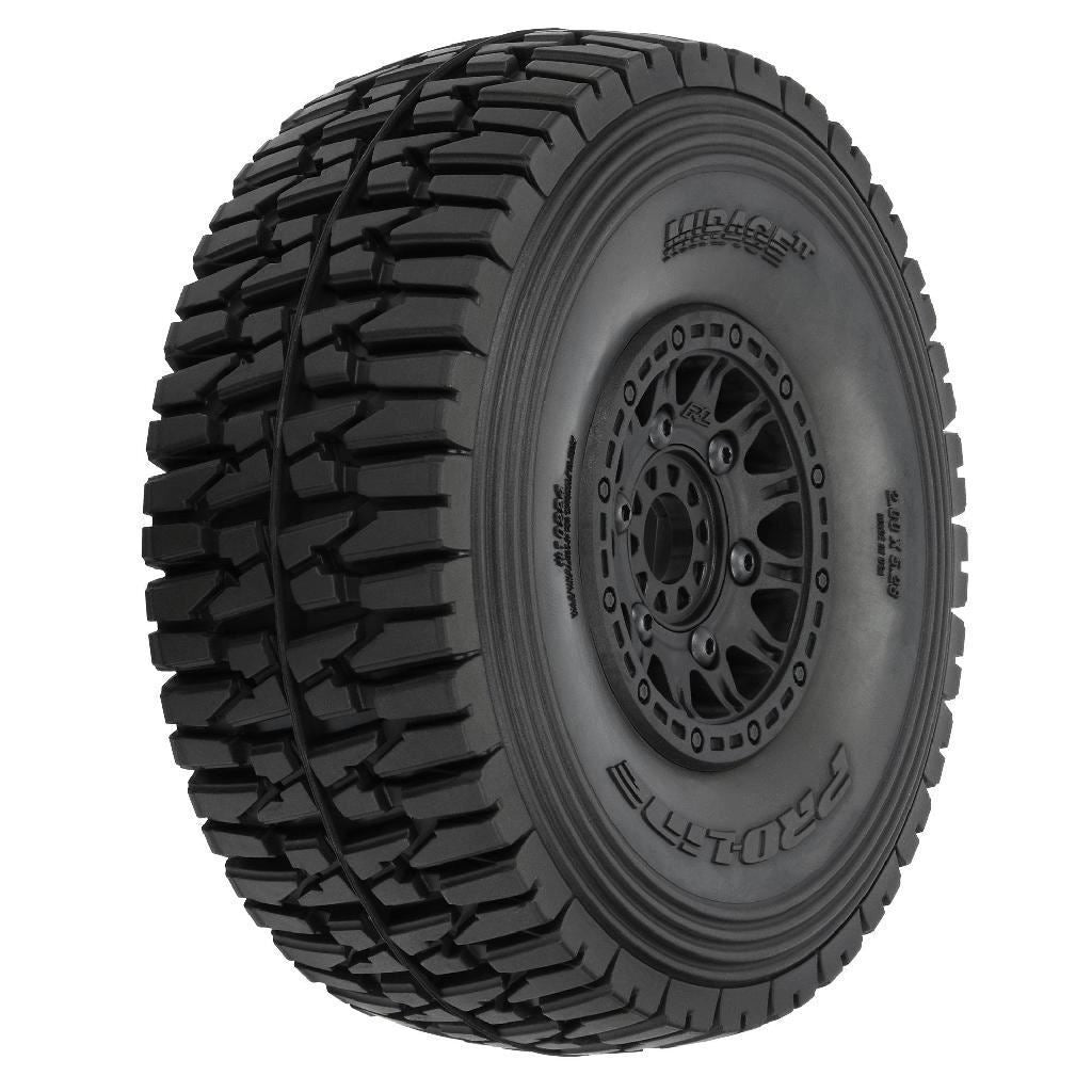 Proline 1/7 Mirage Tt Belted F/R Tires Mtd 17mm Blk Raid (2): Mojave