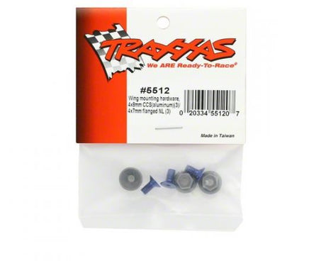 Traxxas Wing Mounting Hardware,(4X8mmccs (Alu)(3)/4X7mm Flang Nl(3))