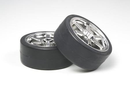 Tamiya 6-S Wheel W Drift Tyre X 2 26mm + 2