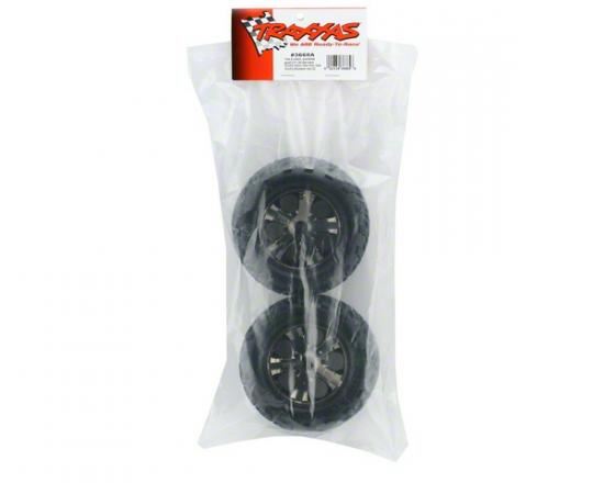 TRAXXAS Tires & wheels, assembled, glued (2.8") (All-Star black chro