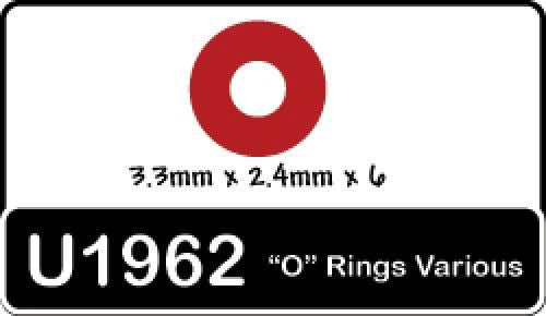 Schumacher Speed Pack - O Rings3.3x2.4ID - pk6