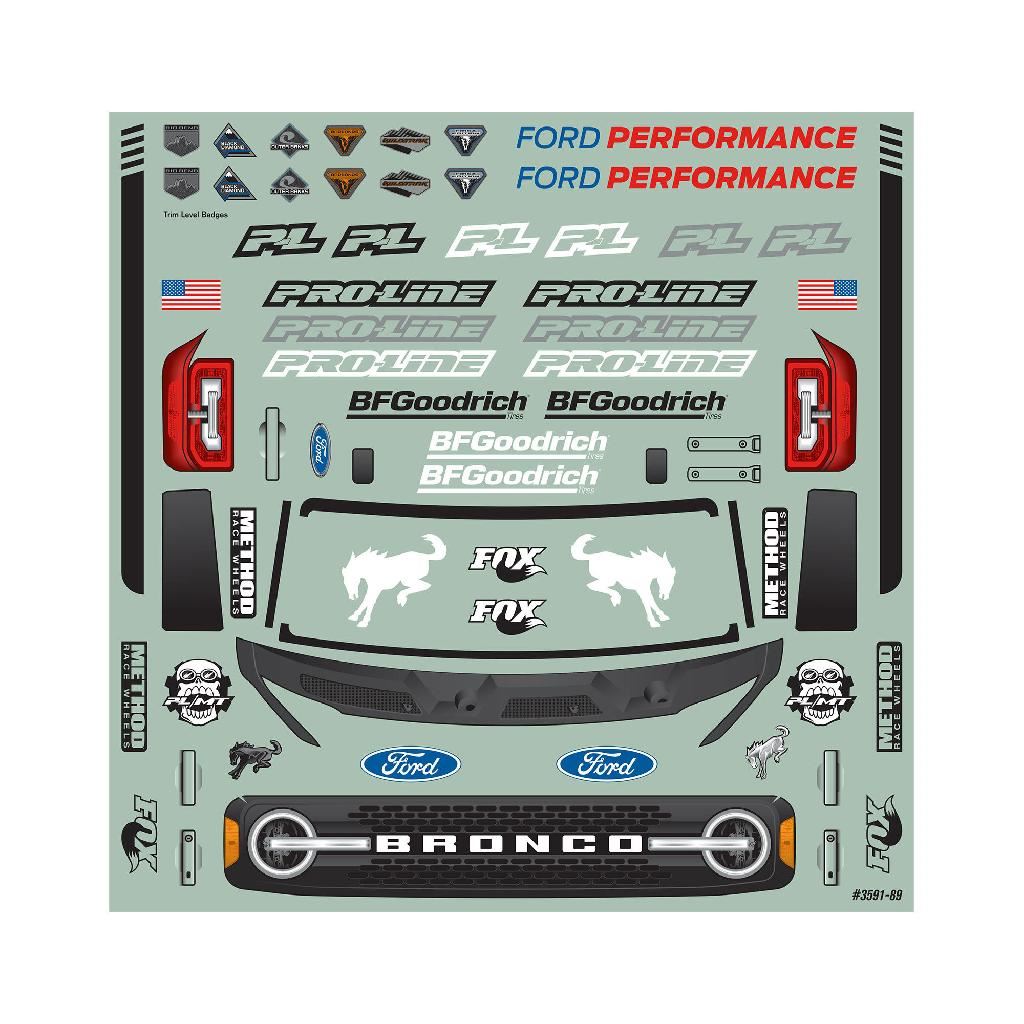 Proline 1/10 2021 Ford Bronco Clear Body: Granite, Vorteks