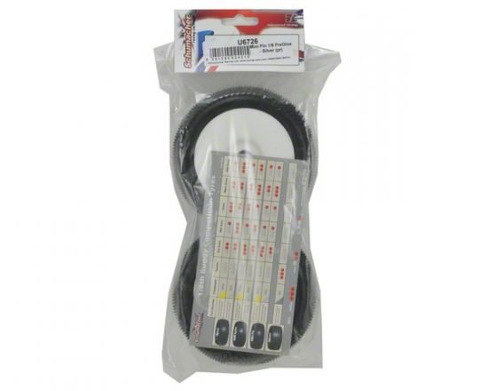 Schumacher Silver Mini Pin 1/8th Pre Mounted Tyres - 1 Pair