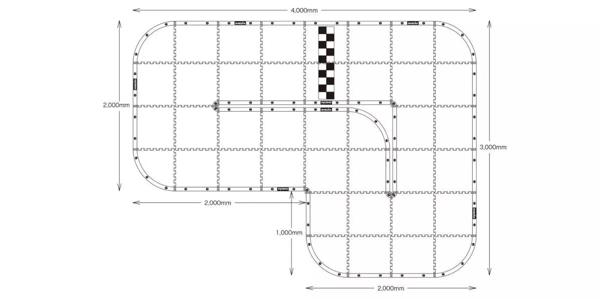 Kyosho Mini-Z Carpet Track 50 Basic Set (40Pcs - 50X50)