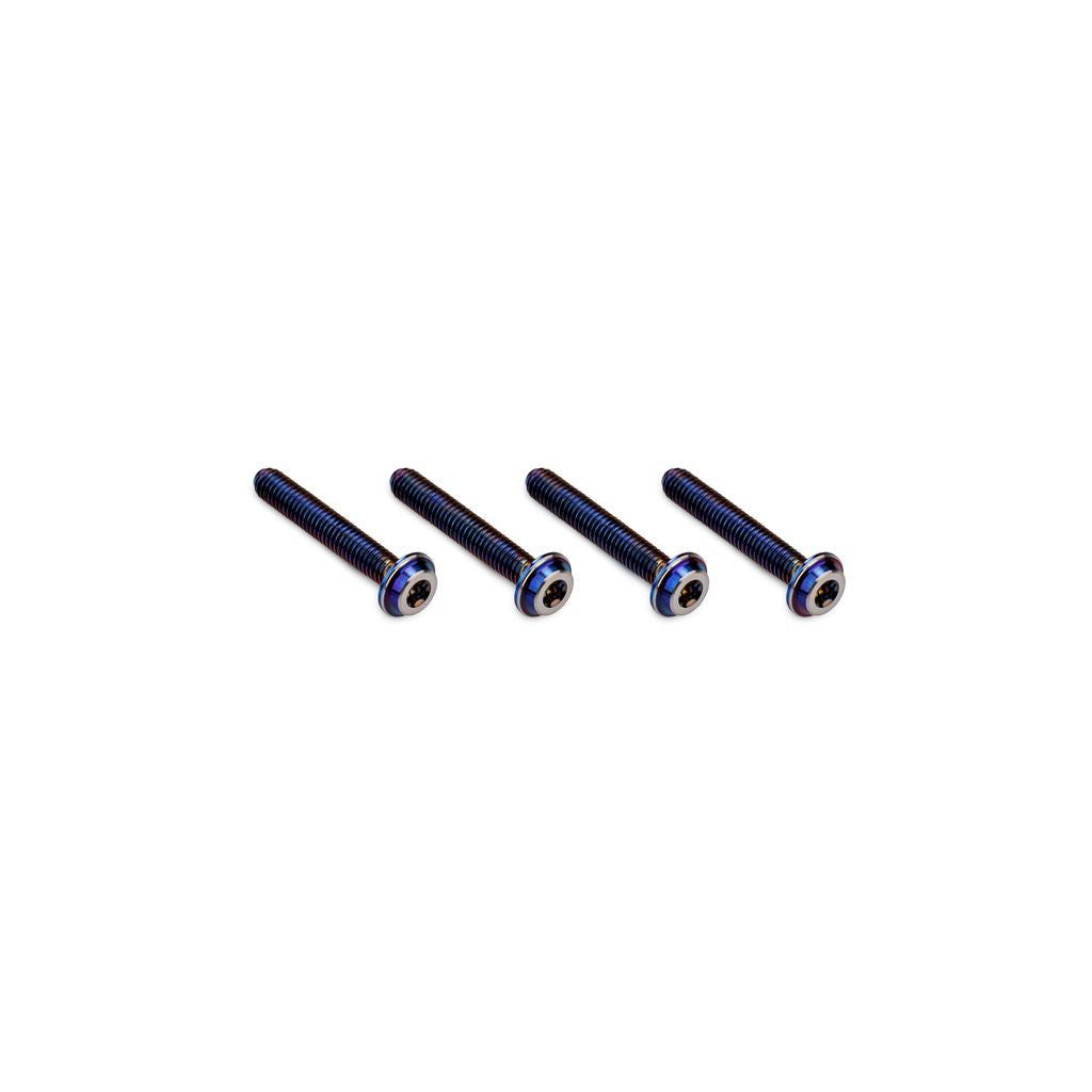3x18mm Top Hat Titanium Screw - Burnt Blue - 4pc