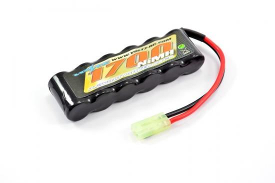 VOLTZ 1700MAH 7.2v NiMH STRAIGHT BATTERY PACK W/ MINI TAMIYA