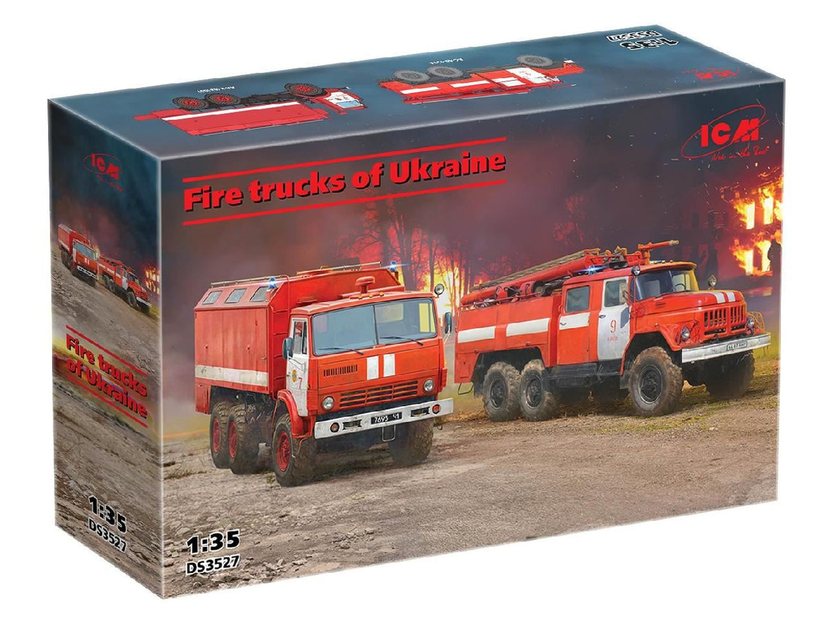 Icm Fire Trucks Of Ukraine, Ac-40-137A & Ar-2 (Set Of 2)