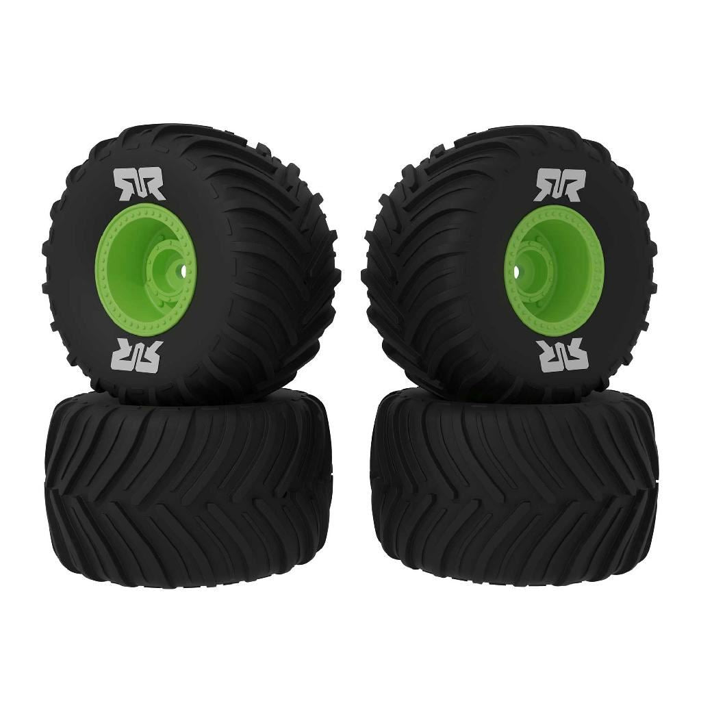 Arrma Dboots Chevron Mt Tire Set Glued, Green (2 Pairs): Grom