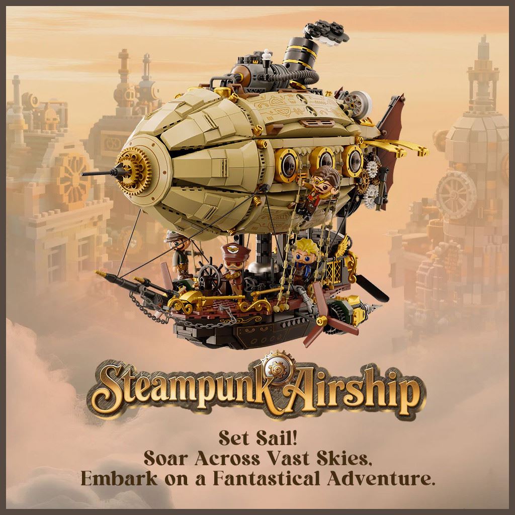 Pantasy Steampunk Airship - 1949 Pcs