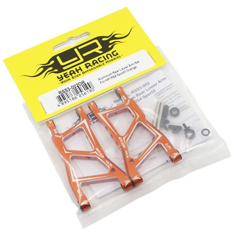 Yeah Racing Aluminum Rear Lower Arm Set For HPI RS4 Sport3 Orange