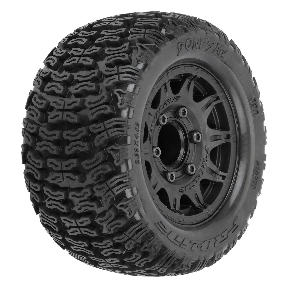 Proline 1/10 Bonesaw F/R 2.8In Mt Tires Mounted 12mm/14mm Black Raid